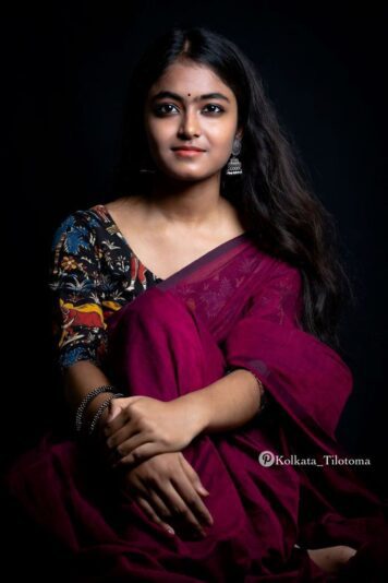 night saree shoot simple